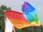 1 Piece 222 cm (88") prophetic silk worship flex flag, Rainbow