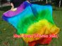 1 pair 1.8m (71") Reverse Rainbow belly dance silk fan veils