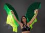 Emerald large short silk dance fans (flutter), 41" (105 cm)