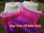 1 pair 1.5m (59") white-pink-purple belly dance silk fan veil