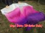 1 pair 1.5m (59") white-pink-purple belly dance silk fan veil