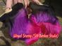 1 pair 1.1m (43") black-purple-pink silk fan veils for kids