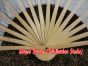 1 Pair white-red short Chinese silk dance fan, 10cm (4") flutter