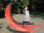 1 Piece black-red 2.3m (90") dance silk veil poi