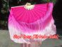 pink fading large short silk dance fans (flutter), 41" (105 cm)