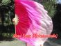 pink fading large short silk dance fans (flutter), 41" (105 cm)