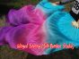 1 pair 1.5m (59") turquoise-pink-purple belly dance silk fan veil