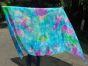 1 piece green+turquoise+pink tie-dye 5 Mommes belly dance silk veil 