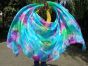 1 piece green+turquoise+pink tie-dye 5 Mommes belly dance silk veil 