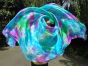 1 piece green+turquoise+pink tie-dye 5 Mommes belly dance silk veil 