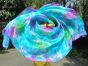 1 piece green+turquoise+pink tie-dye 5 Mommes belly dance silk veil 