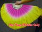 1 Pair pink-yellow short Chinese silk dance fan, 10cm (4") flutter