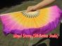 1 Pair Golden Violet short Chinese silk dance fan, 10cm (4") flutter