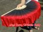 1 Pair Black-red short Chinese silk dance fan, 10cm (4") flutter