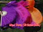 1 pair 1.5m (59") Golden Violet belly dance silk fan veil