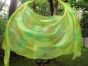 1 piece yellow+green tie-dye 5 Mommes belly dance silk veil 