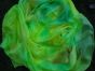 1 piece yellow+green tie-dye 5 Mommes belly dance silk veil 