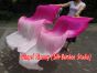 1 pair 1.8m (71") pink fading belly dance silk fan veils