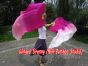 1 pair 1.8m (71") pink fading belly dance silk fan veils