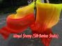 1 pair 1.5m (59") yellow-orange-red belly dance silk fan veil