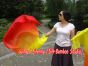 1 pair 1.5m (59") yellow-orange-red belly dance silk fan veil