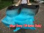 1 pair 1.5m (59") black-turquoise belly dance silk fan veil