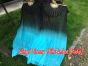 1 pair 1.5m (59") black-turquoise belly dance silk fan veil