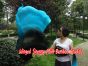 1 pair 1.5m (59") black-turquoise belly dance silk fan veil