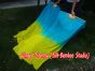 1 pair 1.5m (59") turquoise-yellow belly dance silk fan veil