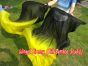 1 pair 1.5m (59") black-yellow belly dance silk fan veil