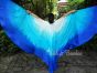 1 pair white-turquoise-blue 8 Mommes habotai belly dance silk wing