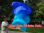 1 pair 1.8m (71") turquoise-blue belly dance silk fan veils