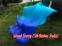 1 pair 1.8m (71") turquoise-blue belly dance silk fan veils