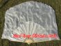 white large short silk dance fans (flutter), 41" (105 cm)