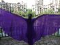 1 pair purple 6 Mommes habotai belly dance silk wing