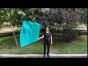 spinning silk flag poi 103cm (40") for Worship & Praise, aqua