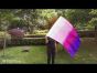 spinning silk flag poi 129cm (51") for Worship & Praise, white-pink-purple