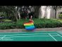 spinning silk flag poi 103cm (40") for Worship & Praise, long side Rainbow