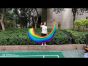 2 3m poi long stripes Rainbow