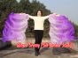 1 pair purple fading long stripes 3G belly dance silk fan veil