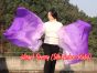 1 pair purple fading long stripes 3G belly dance silk fan veil