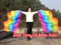 1 pair Rainbow+ long stripes 3G belly dance silk fan veil