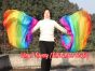 1 pair Rainbow+ long stripes 3G belly dance silk fan veil