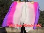 1 pair 1.1m (43") white-pink-purple long stripes silk fan veils for kids