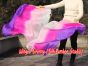 1 pair 1.1m (43") white-pink-purple long stripes silk fan veils for kids