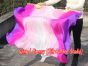 1 pair 1.1m (43") white-pink-purple long stripes silk fan veils for kids