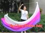 1 Piece long side white-pink-purple 2.3m (90") dance silk veil poi