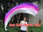 1 Piece long side white-pink-purple 2.3m (90") dance silk veil poi