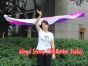 1 Piece long side white-pink-purple 2.3m (90") dance silk veil poi