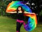 1 piece Rainbow tie-dye stripes 5 Mommes belly dance silk veil 